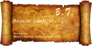 Bozsik Tamás névjegykártya